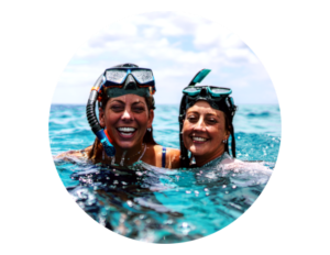 Snorkeler at the surface in Bali