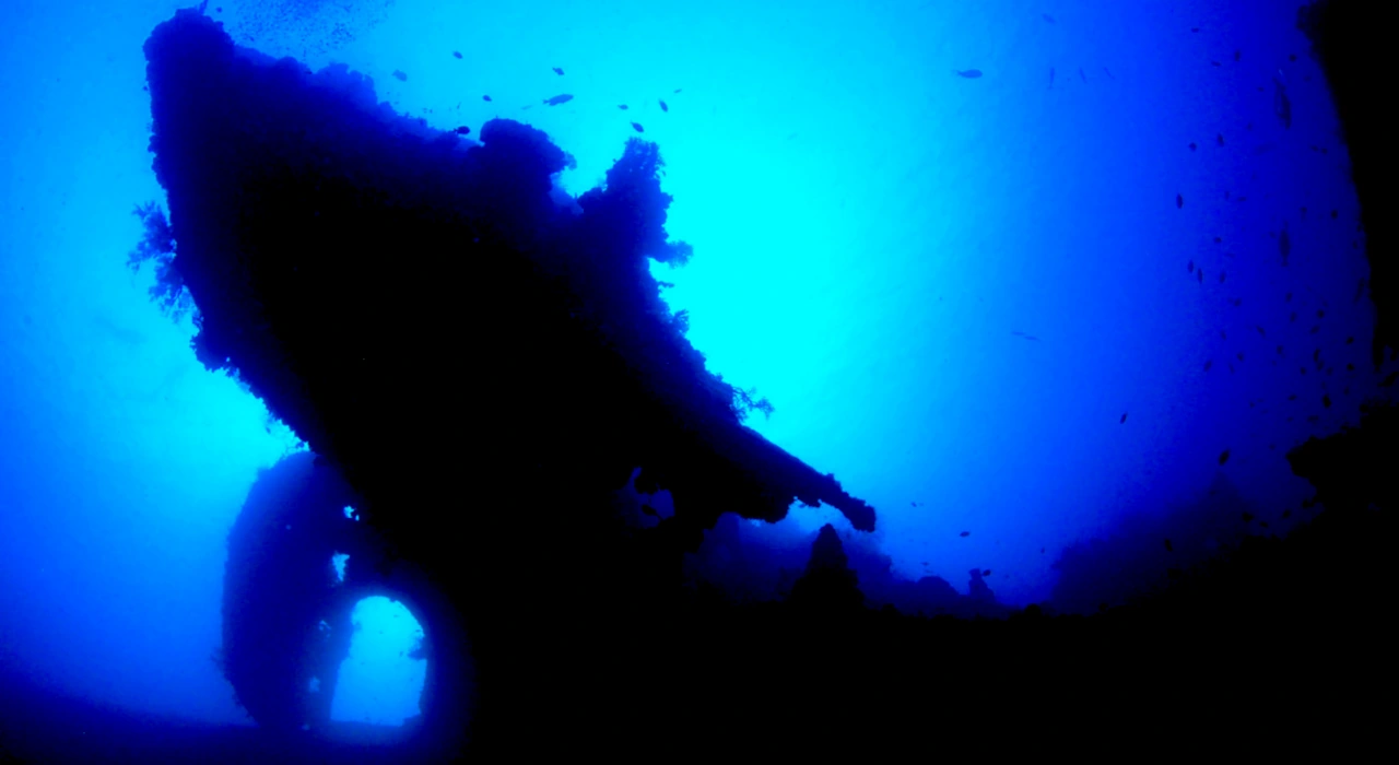 Photo of USAT Liberty stern in Tulamben, at 30 meter deep