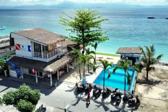 Bali Aqua Nusa Penida_Aerial_Featured Image Drone view of Bali Aqua Nusa Penida Dive Center