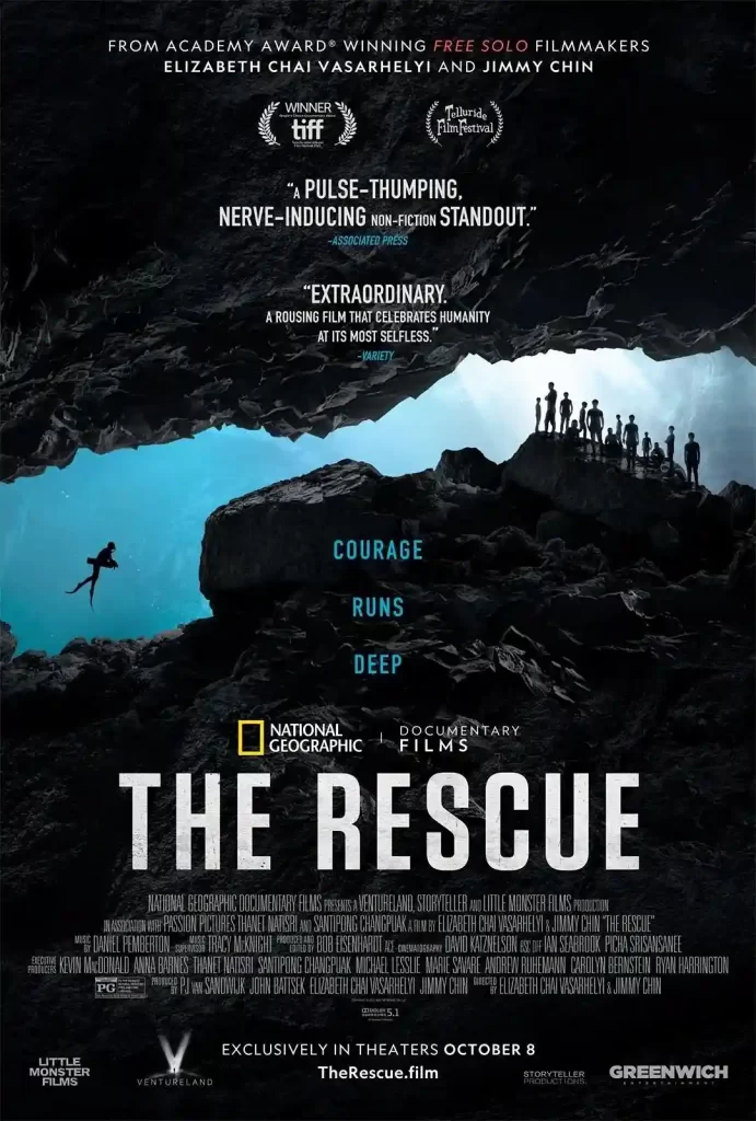 The Rescue is a National Geographic documentary about recuing the Thailand Students that trapped in the cave