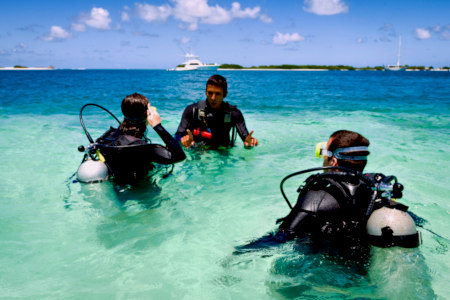Try scuba diving shallow water training include all confined water training